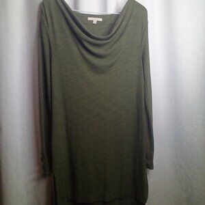 Pure + Good Tunic Top S Women Long Sleeve Soft Stretch Green